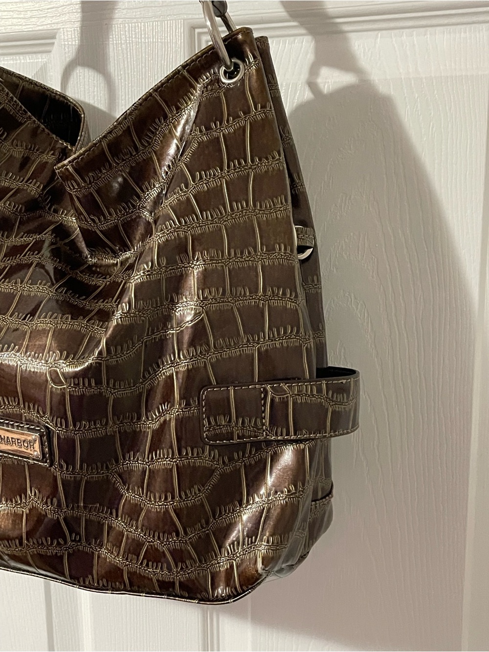 Sag Harbor Shoulder Bag Faux Croc Embossed EUC - Picture 4 of 14